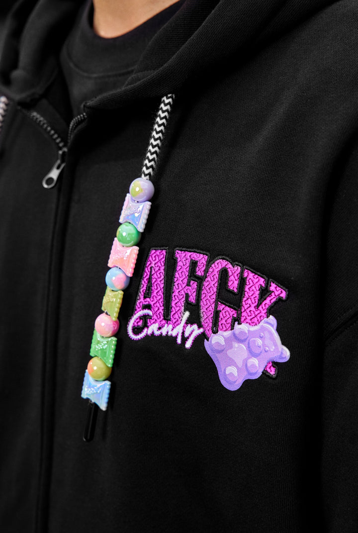 DONCARE(AFGK) "Candy logo zipped hoodie"