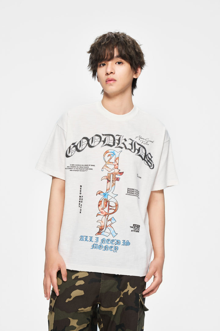 (AFGK) "Rhinestone Angel Gothic Logo Tee"