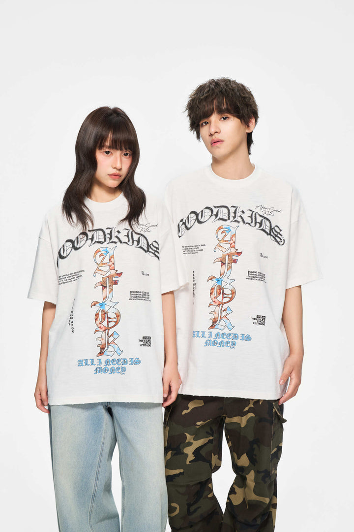 (AFGK) "Rhinestone Angel Gothic Logo Tee"