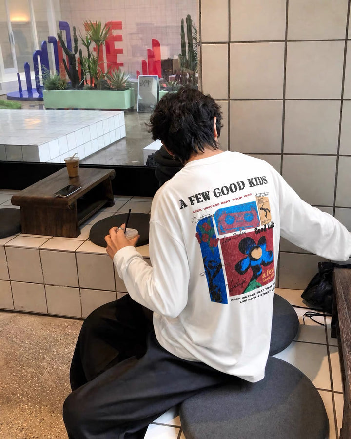(AFGK) "Vintage Virtual Tour Graphic Henley Shirt"