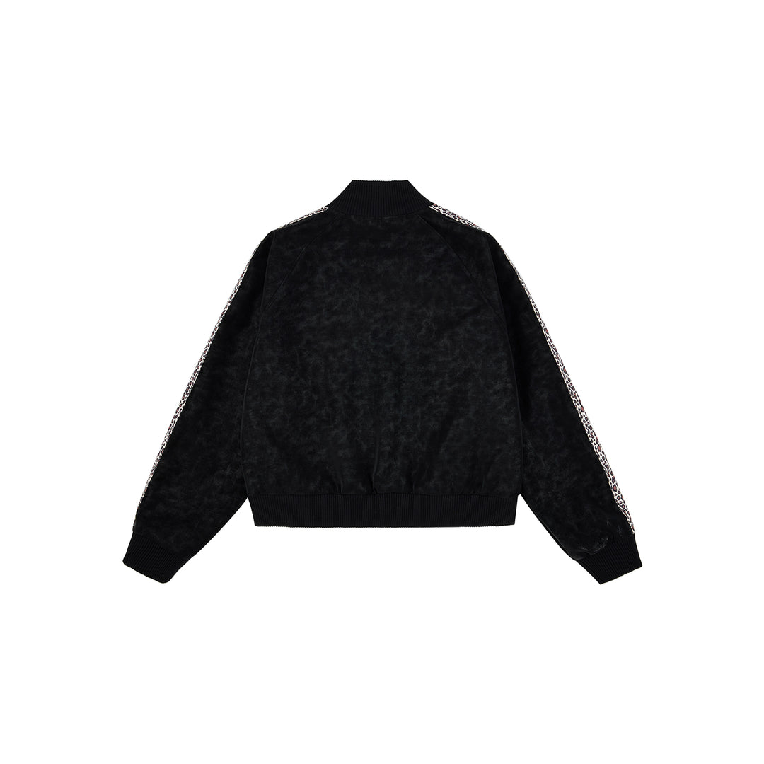 (AFGK) "Leopard Webbing Suede Track Jacket"