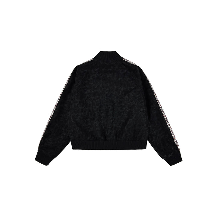 (AFGK) "Leopard Webbing Suede Track Jacket"