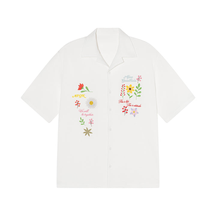 DONCARE(AFGK) "Floral waffle shirt"