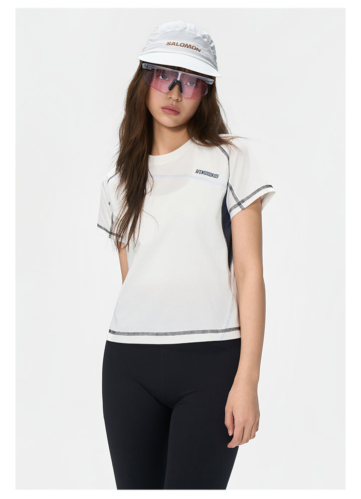 (AFGK) "Contrast Stitch Tech Tee"