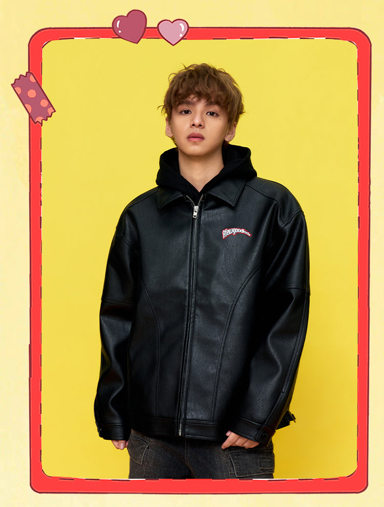 DONCARE(AFGK) "Fujiya logo leather jacket"