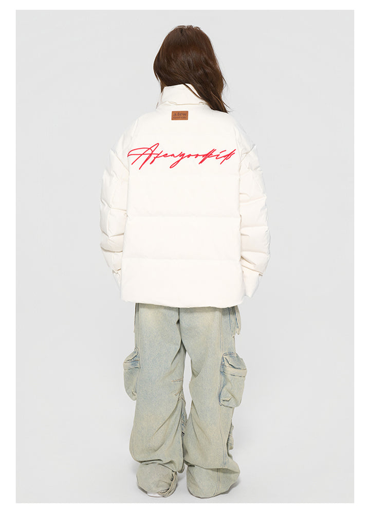 (AFGK) "Basic Embroidery Puffer Jacket"