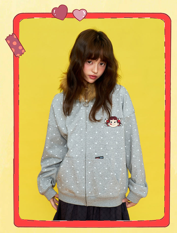 DONCARE(AFGK) "Fur collar zip hoodie"