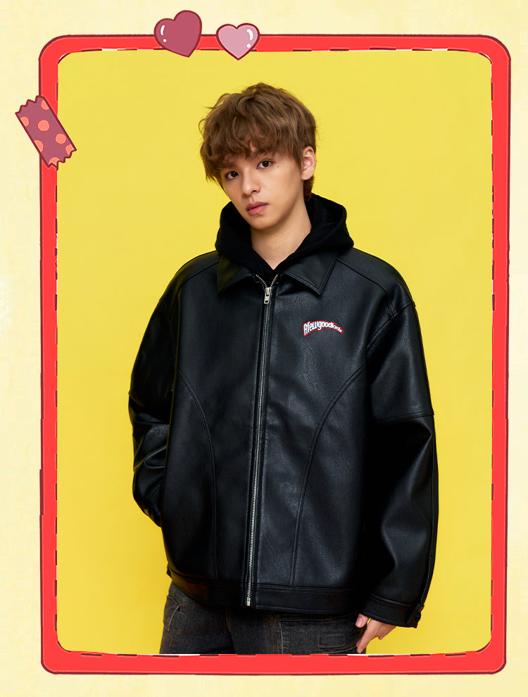 DONCARE(AFGK) "Fujiya logo leather jacket"