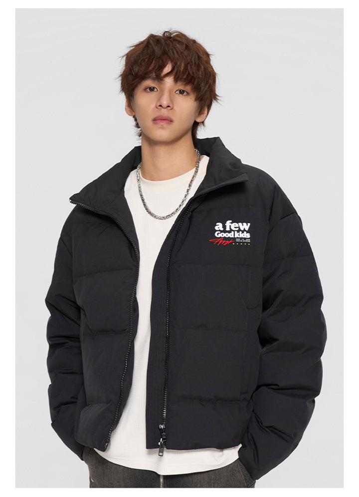 (AFGK) "Basic Embroidery Puffer Jacket"
