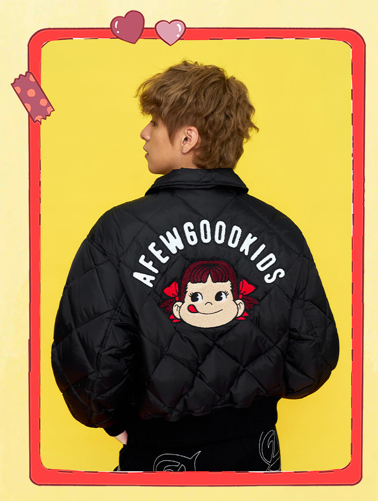 DONCARE(AFGK) "Diamond quilted logo down jacket"