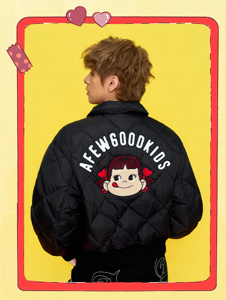 DONCARE(AFGK) "Diamond quilted logo down jacket"