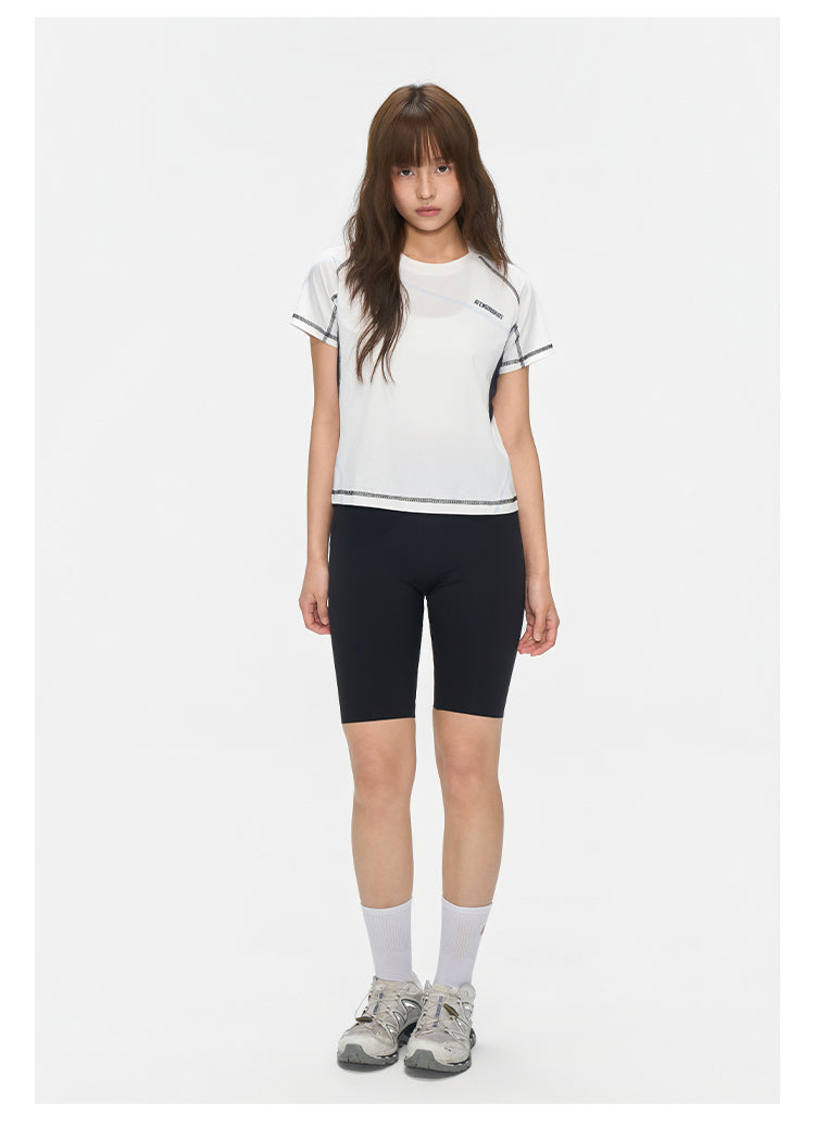 (AFGK) "Contrast Stitch Tech Tee"