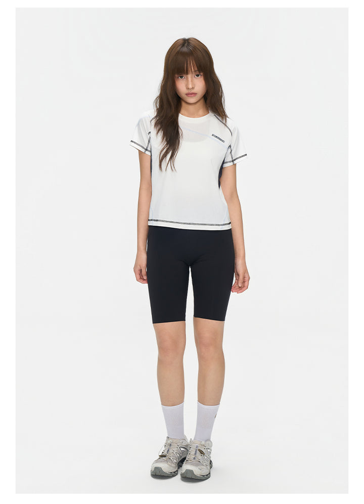 (AFGK) "Contrast Stitch Tech Tee"