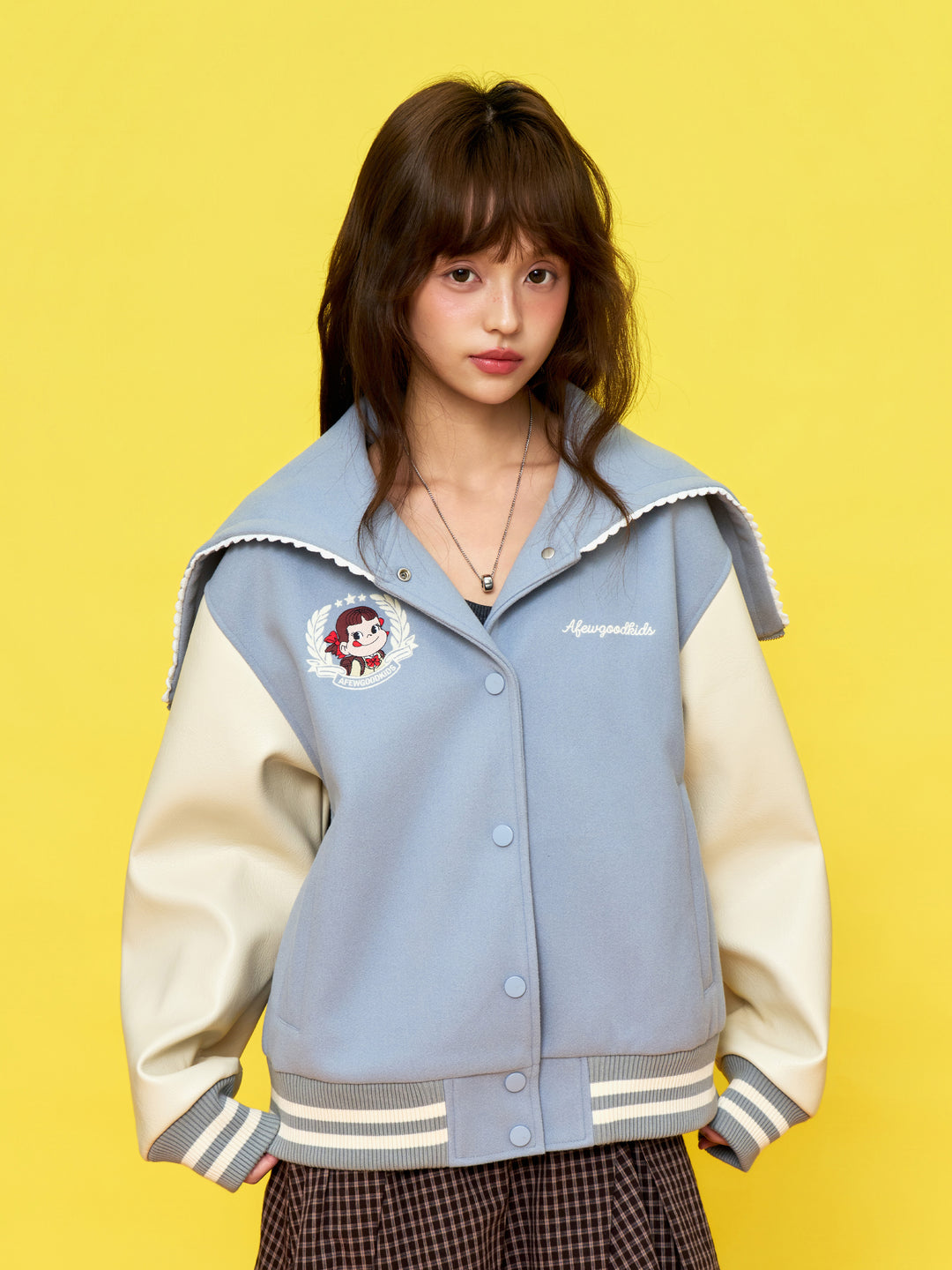 DONCARE(AFGK) "Sailor-Collar Varsity Jacket“