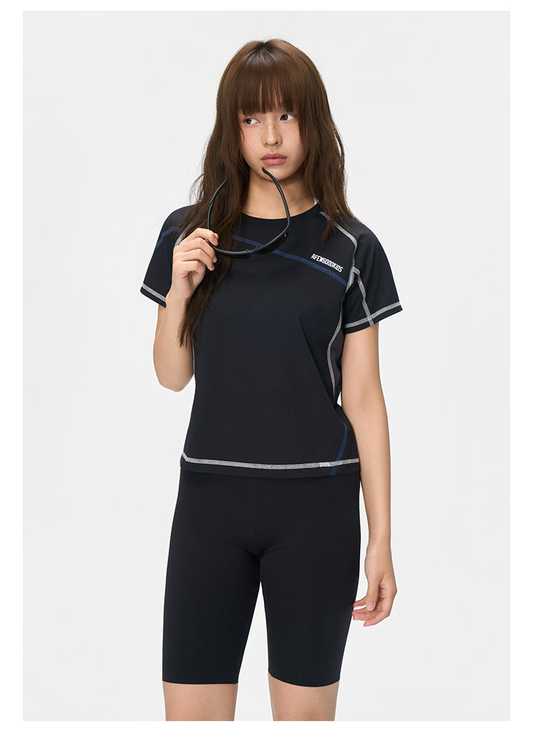 (AFGK) "Contrast Stitch Tech Tee"