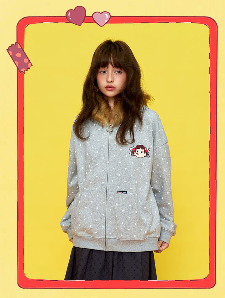 DONCARE(AFGK) "Fur collar zip hoodie"