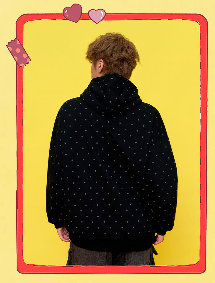 DONCARE(AFGK) "Polka dot zip hoodie"