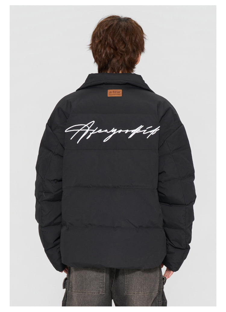 (AFGK) "Basic Embroidery Puffer Jacket"