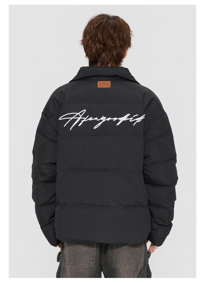 (AFGK) "Basic Embroidery Puffer Jacket"