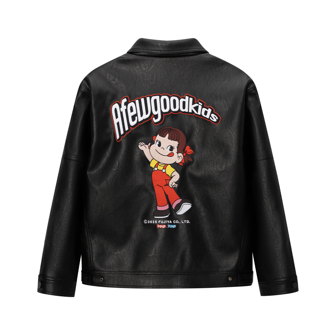 DONCARE(AFGK) "Fujiya logo leather jacket"