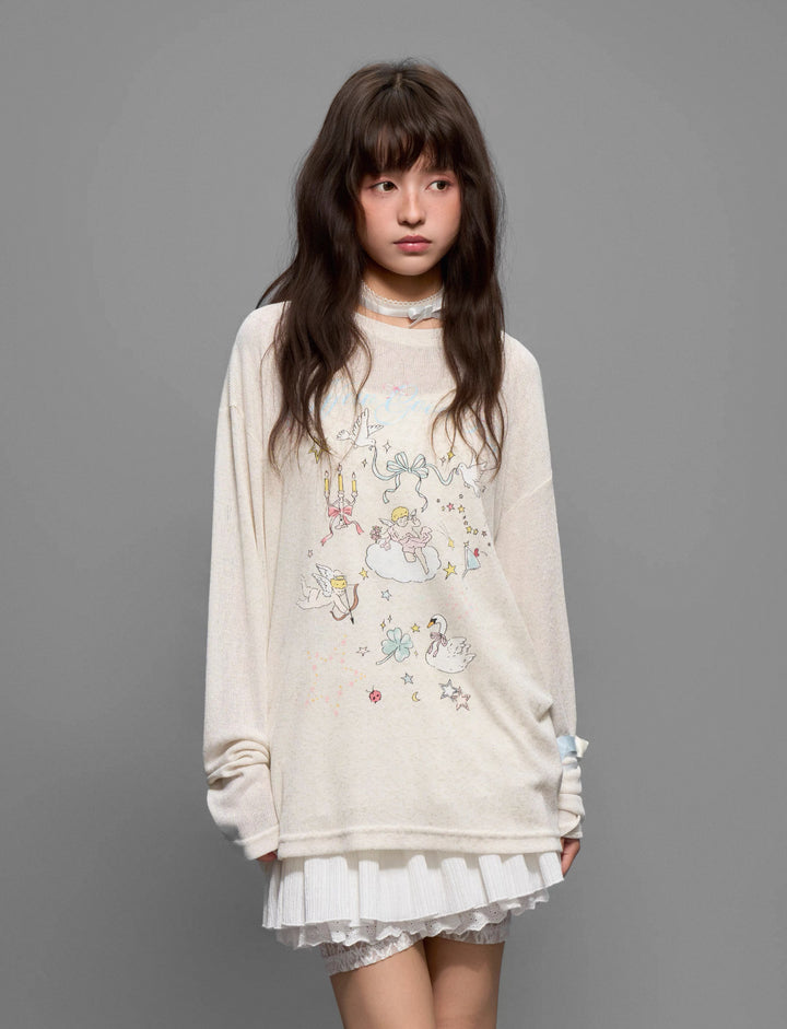 DONCARE(AFGK) "Cartoon logo sweatshirt"