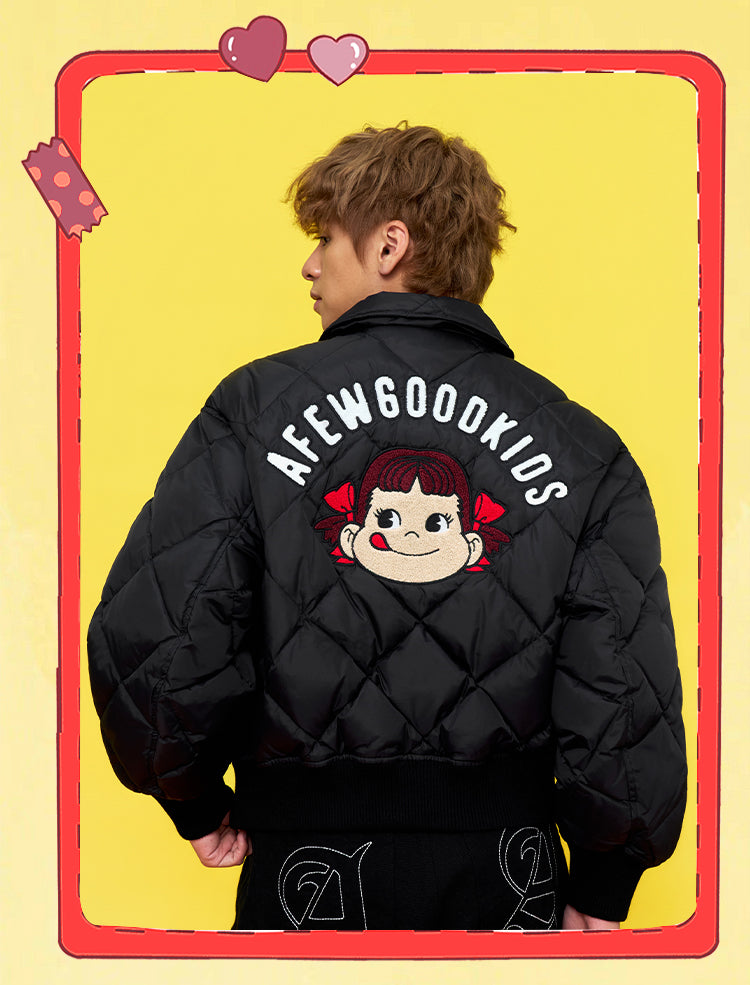 DONCARE(AFGK) "Diamond quilted logo down jacket"