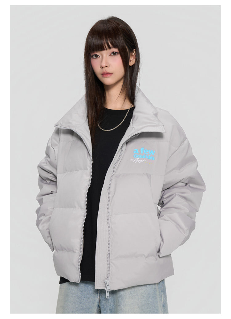 (AFGK) "Basic Embroidery Puffer Jacket"