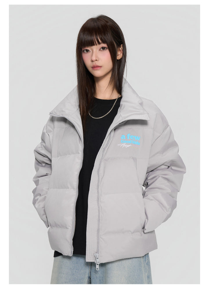 (AFGK) "Basic Embroidery Puffer Jacket"