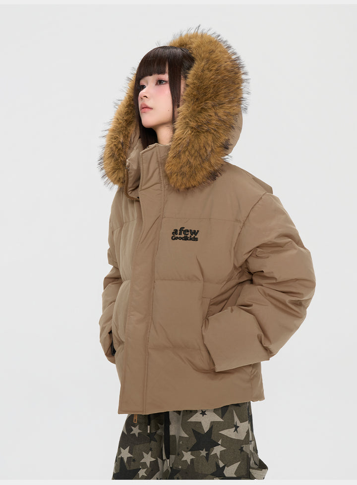 (AFGK) "Fur Hooded Down Jacket"