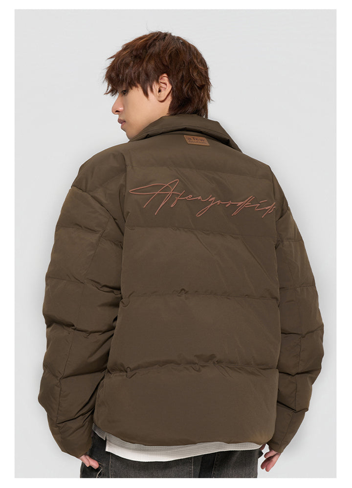 (AFGK) "Basic Embroidery Puffer Jacket"