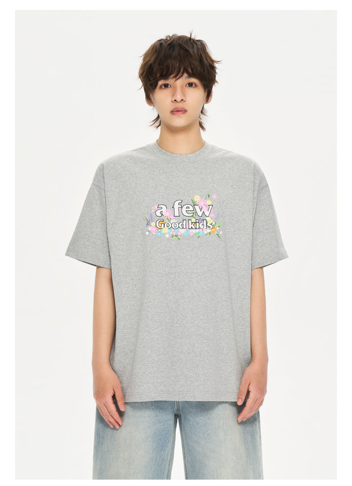(AFGK) “Floral Embroidery Logo T-Shirt”