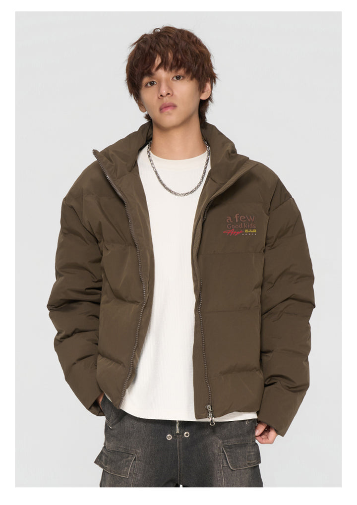 (AFGK) "Basic Embroidery Puffer Jacket"