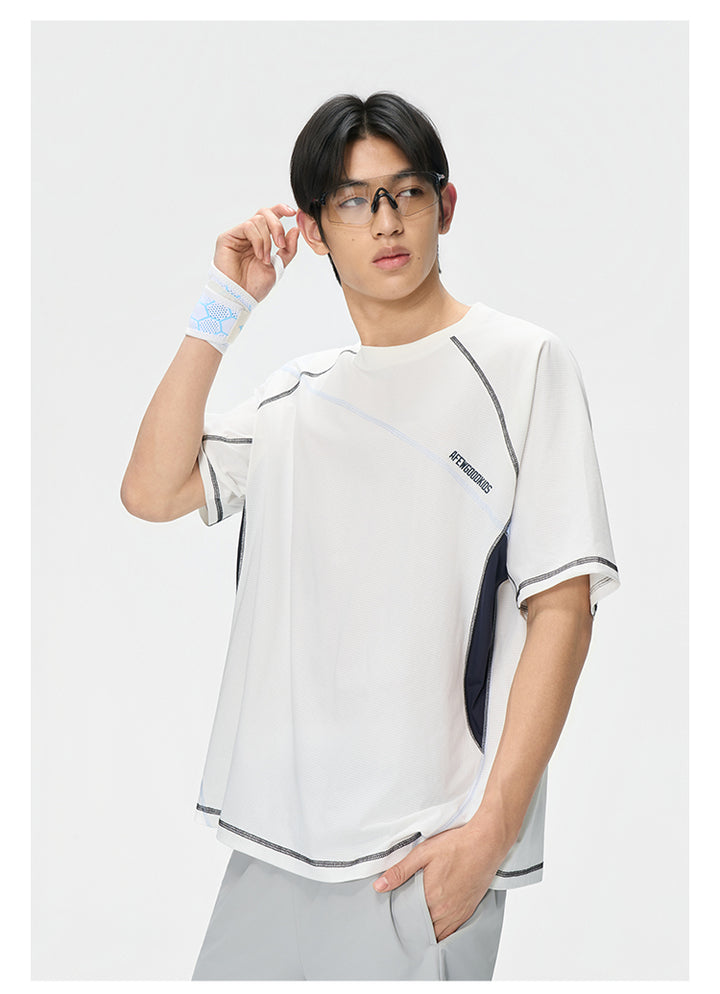 (AFGK) "Contrast Stitch Tech Tee"