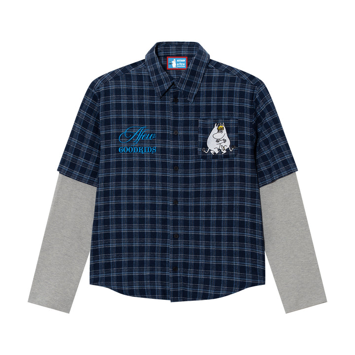 AFGK X MOOMIN "Plaid layered shirt"