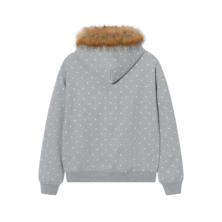 DONCARE(AFGK) "Fur collar zip hoodie"