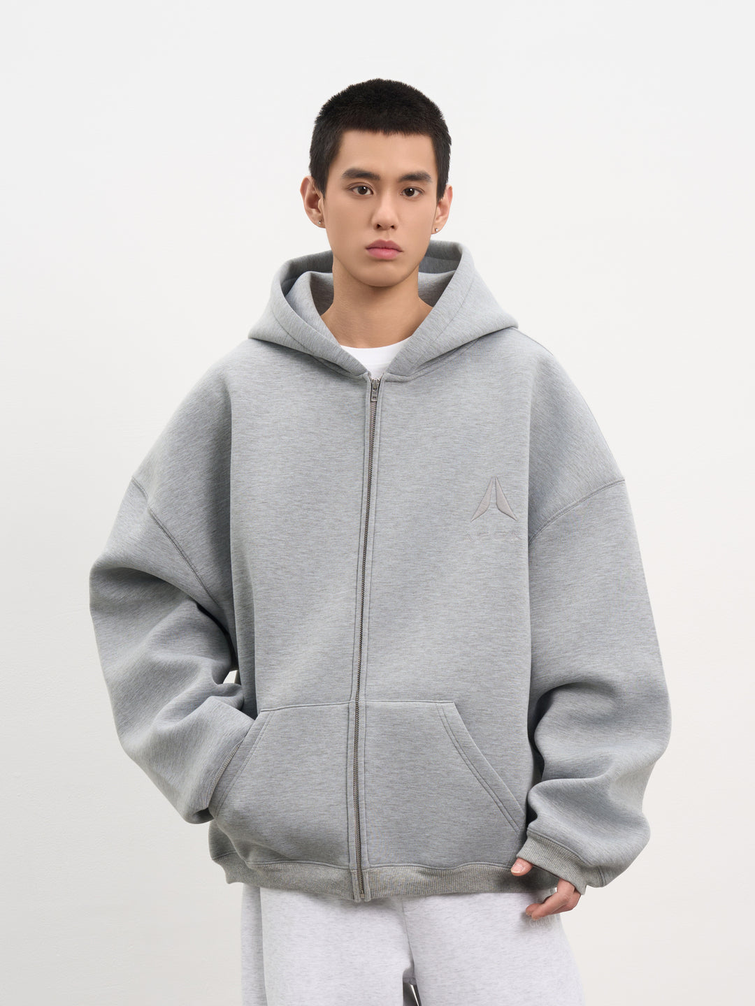 DONCARE(AFGK) "Logo scuba zip hoodie"