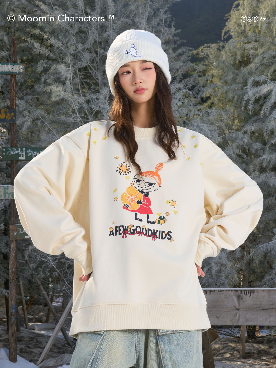 AFGK X MOOMIN "Logo crewneck sweatshirt"