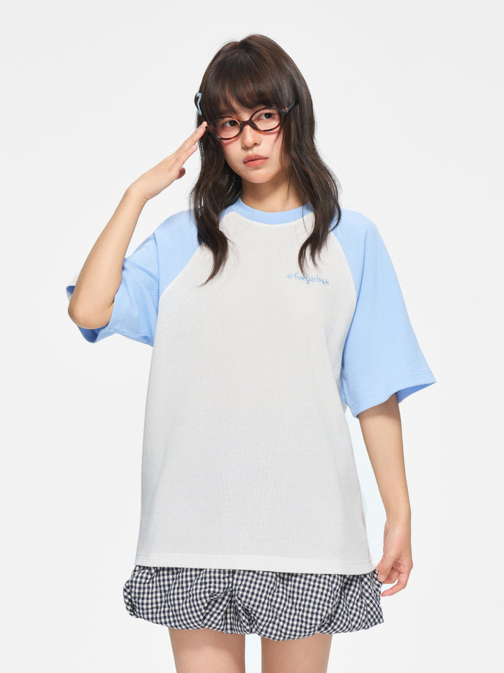 (AFGK) "Waffle Knit Raglan Tee"