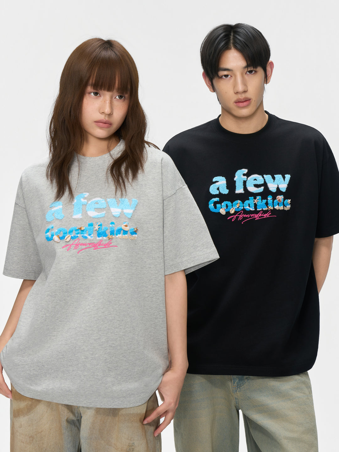 (AFGK) "Ocean Breeze Chenille Embroidery Tee"