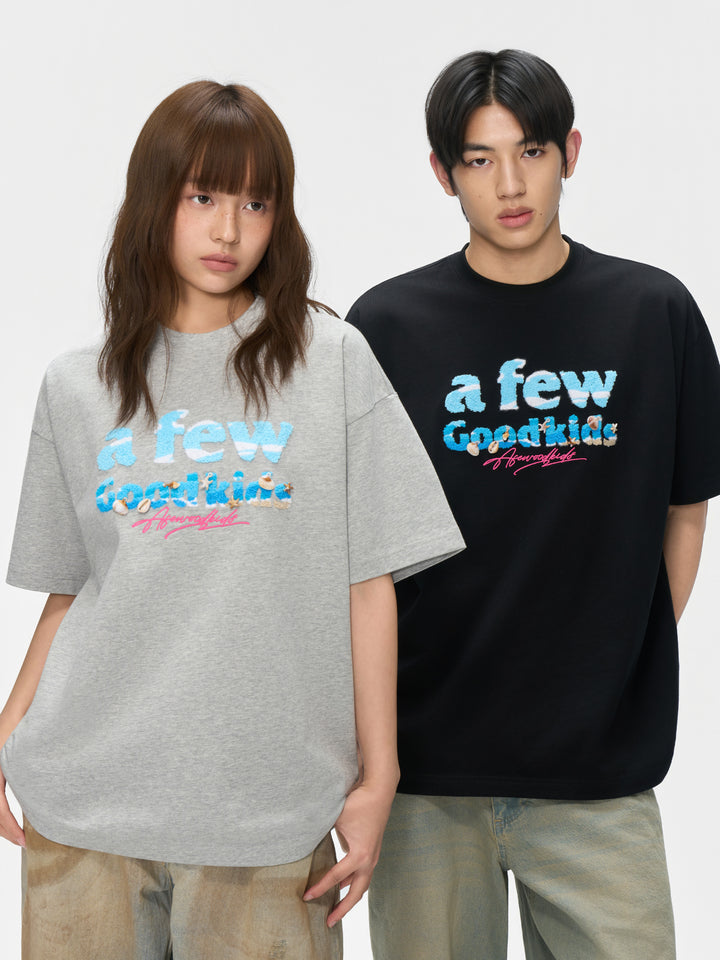 (AFGK) "Ocean Breeze Chenille Embroidery Tee"