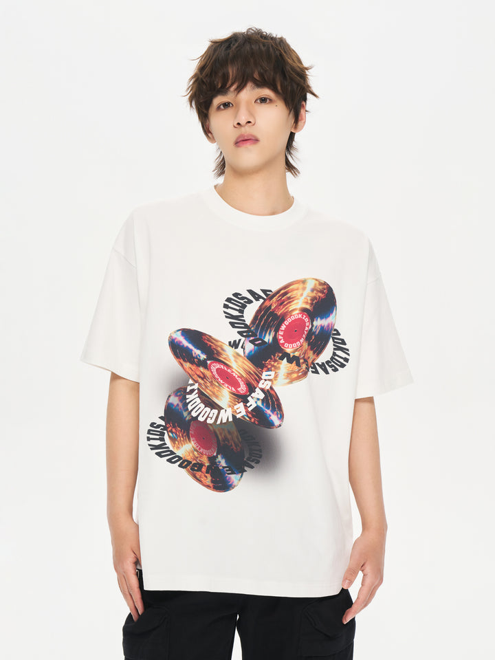 (AFGK) "Vinyl Record Graphic T-Shirt"