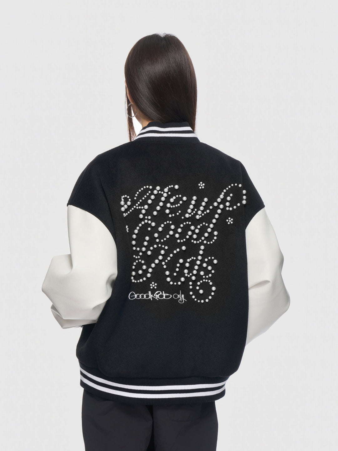 (AFGK)"Pearl logo varsity jacket"