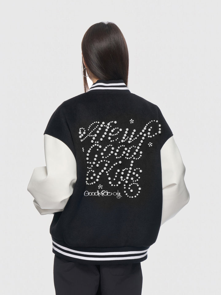 (AFGK)"Pearl logo varsity jacket"