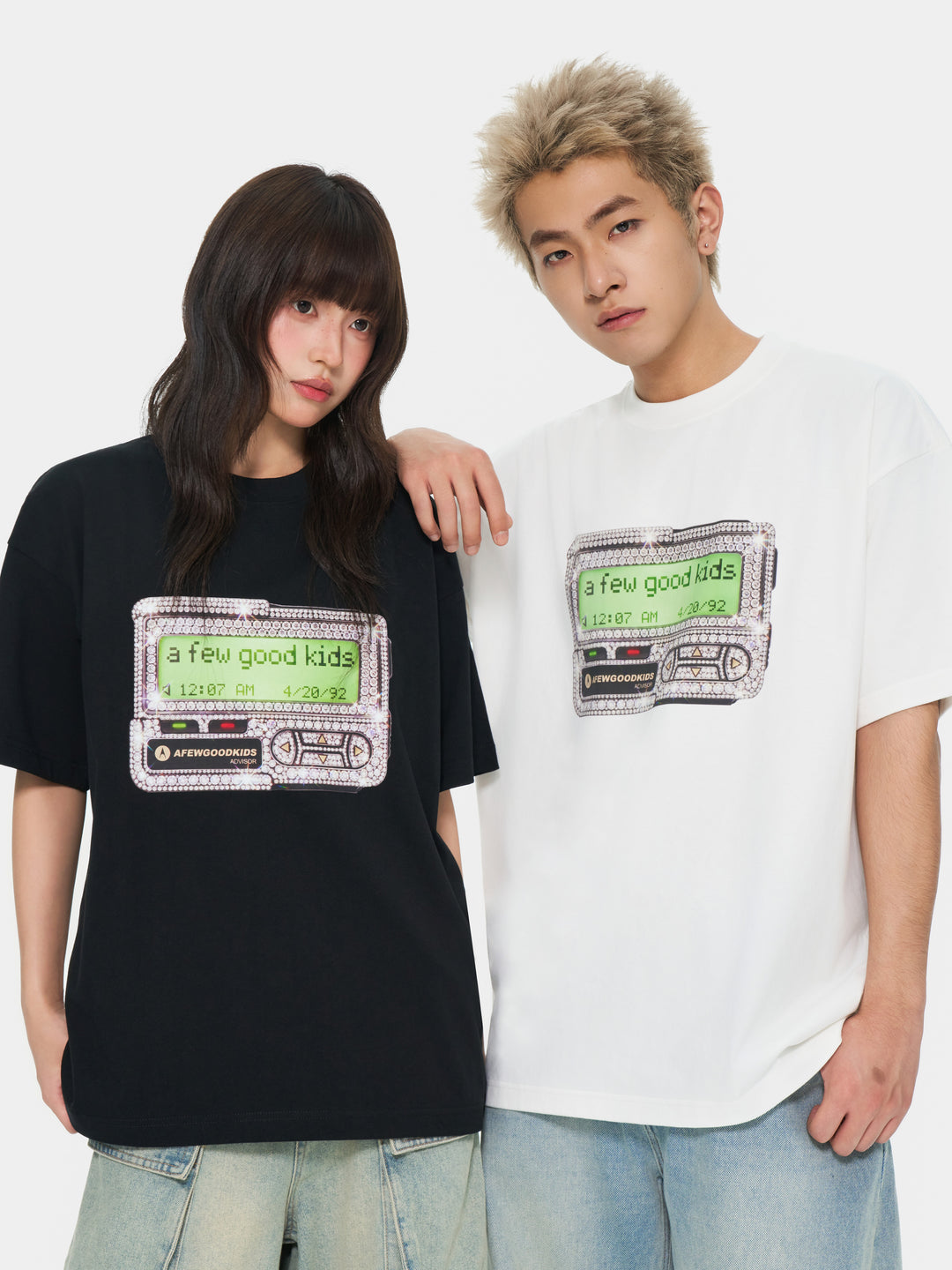 (AFGK) "Retro Diamond Pager Graphic Tee"