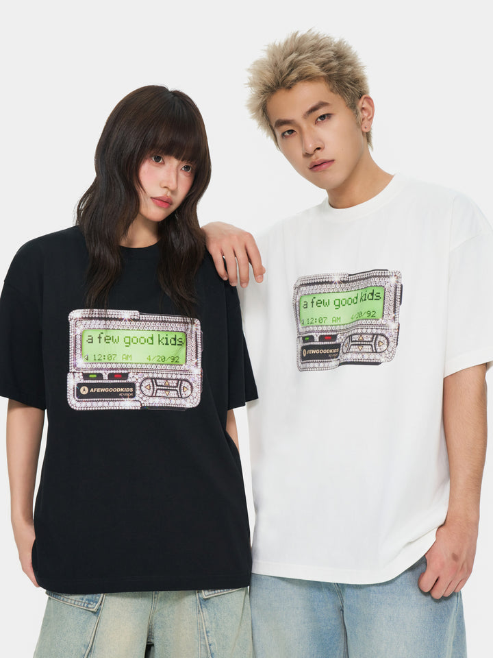 (AFGK) "Retro Diamond Pager Graphic Tee"