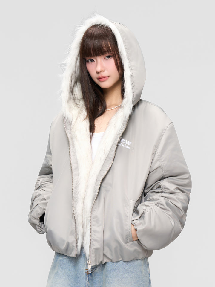 DONCARE(AFGK) "Fur trimmed hooded jacket"
