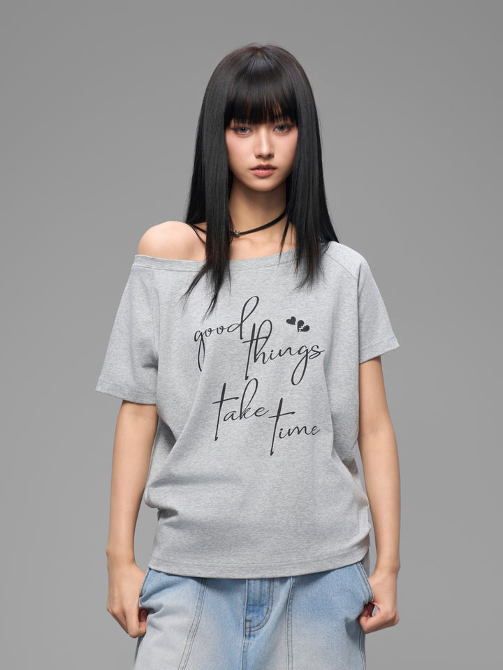 DONCARE(AGFK) "Off-shoulder top shirt"