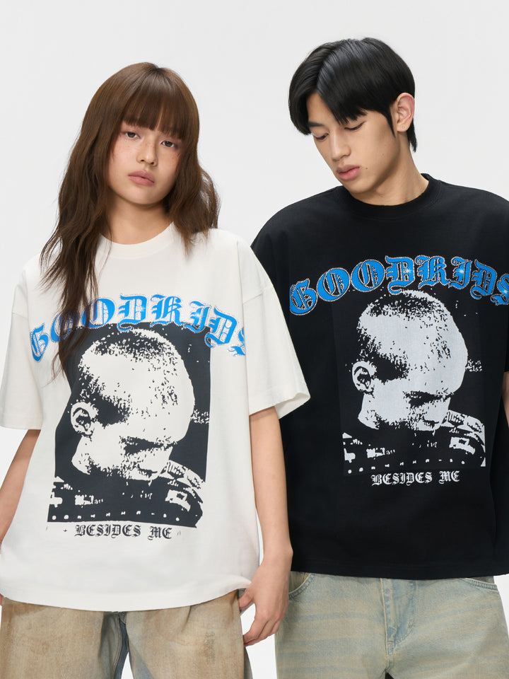 (AFGK) "Rhinestone Portrait Tee"