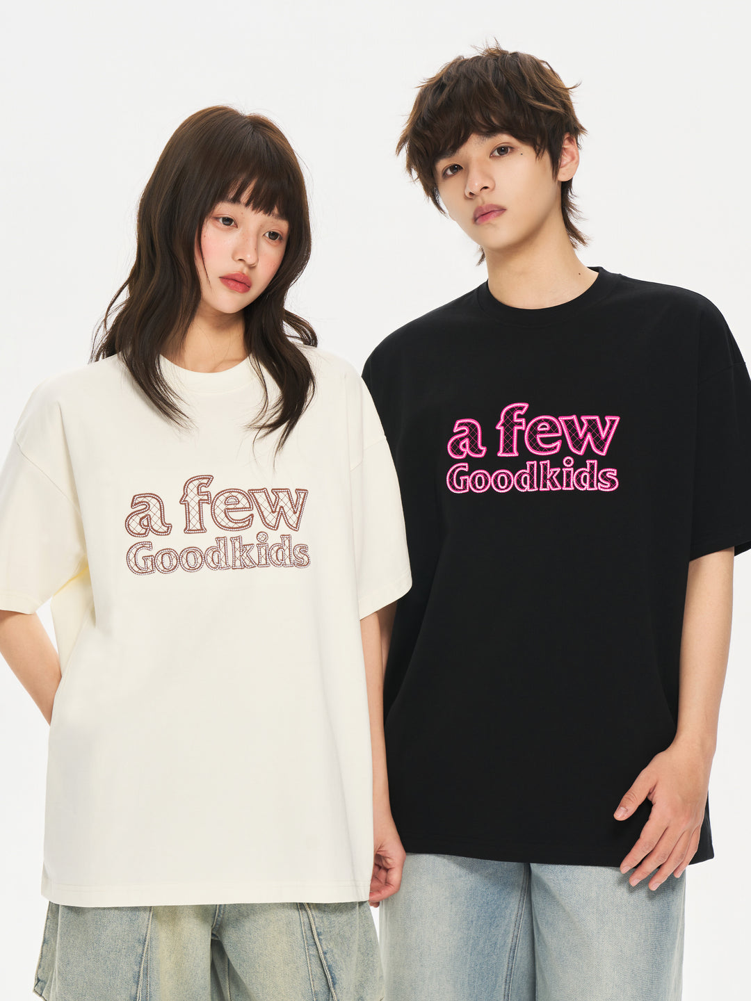 (AFGK) "Contrast Stitching logo T-shirt"