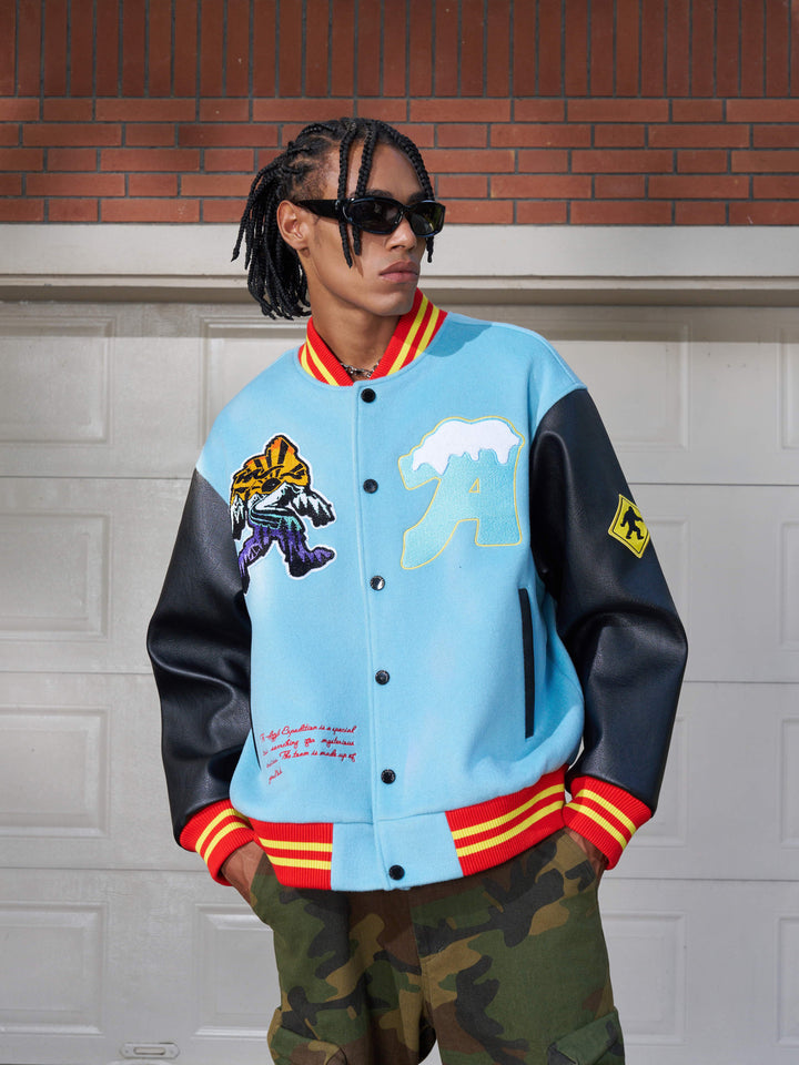 DONCARE(AFGK) "Yeti logo varsity jacket"